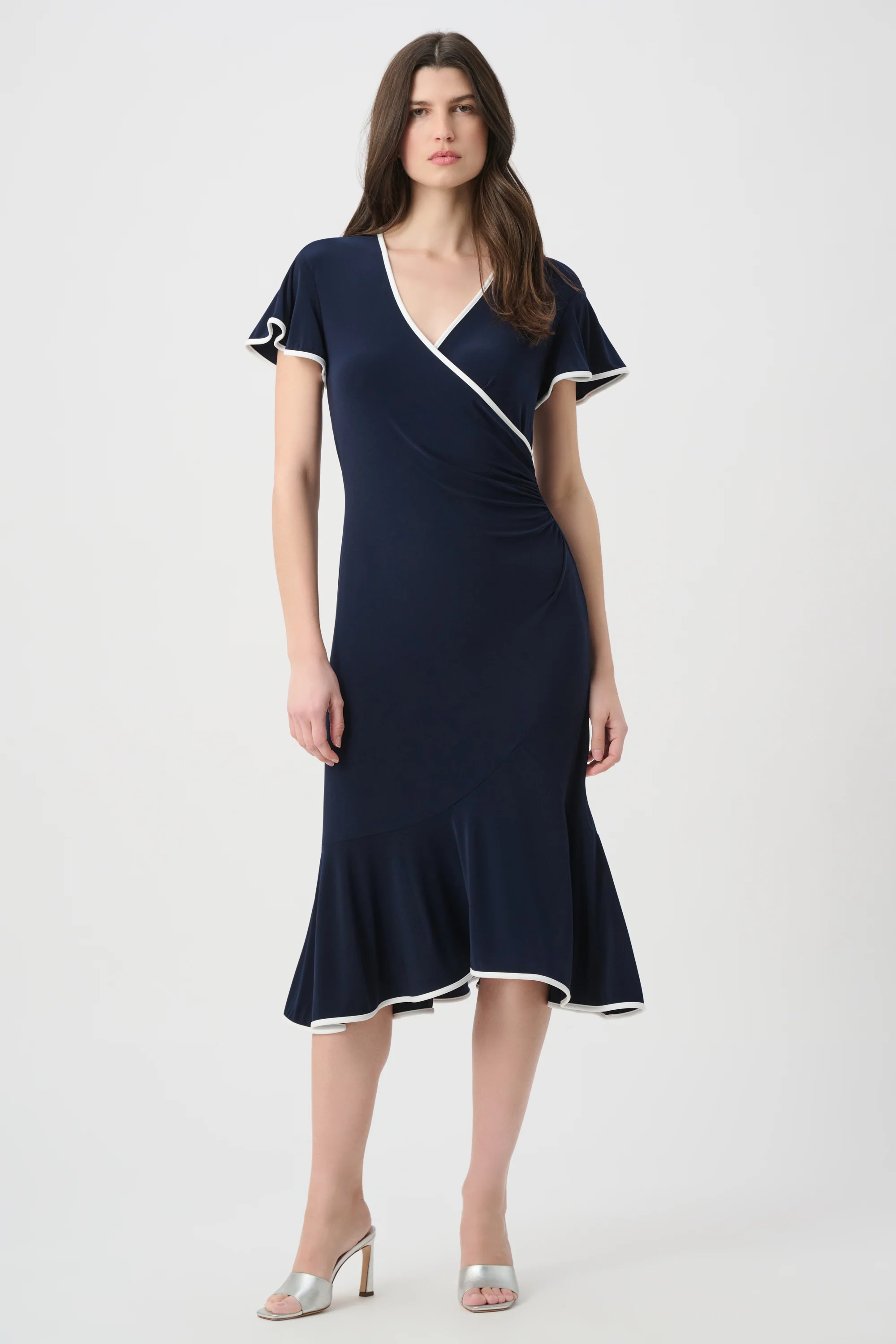 Joseph Ribkoff Wrap Dress With Contrast Trim Style 261013