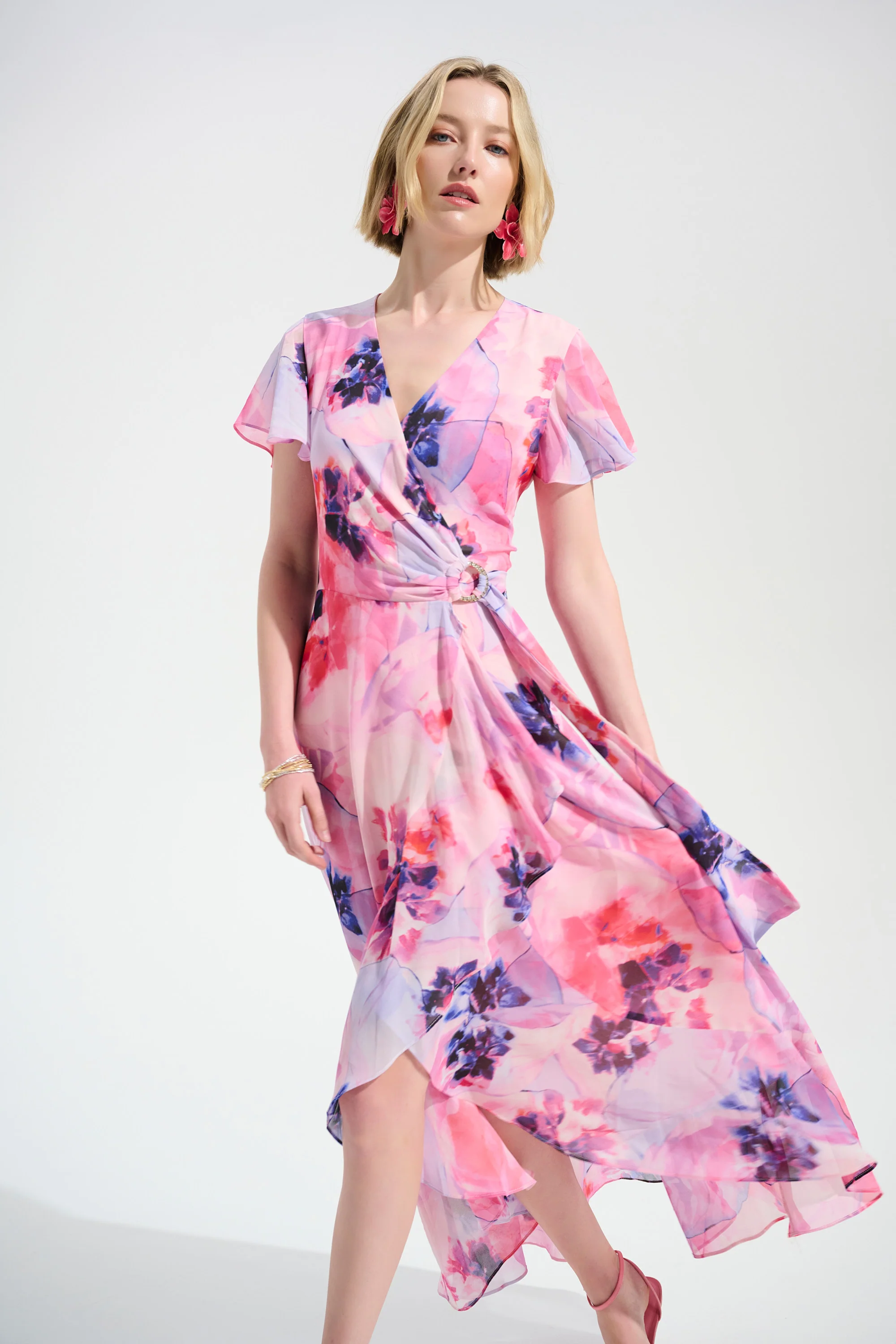 Joseph Ribkoff Wrap Dress With Ruffle Detail Style 261739