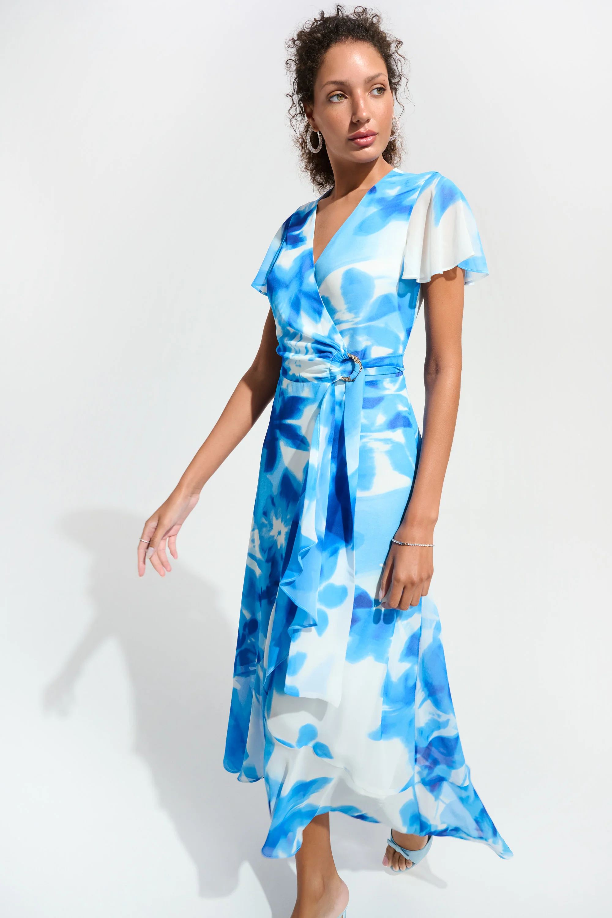 Joseph Ribkoff Wrap Dress With Ruffle Detail Style 261739 - Image 10