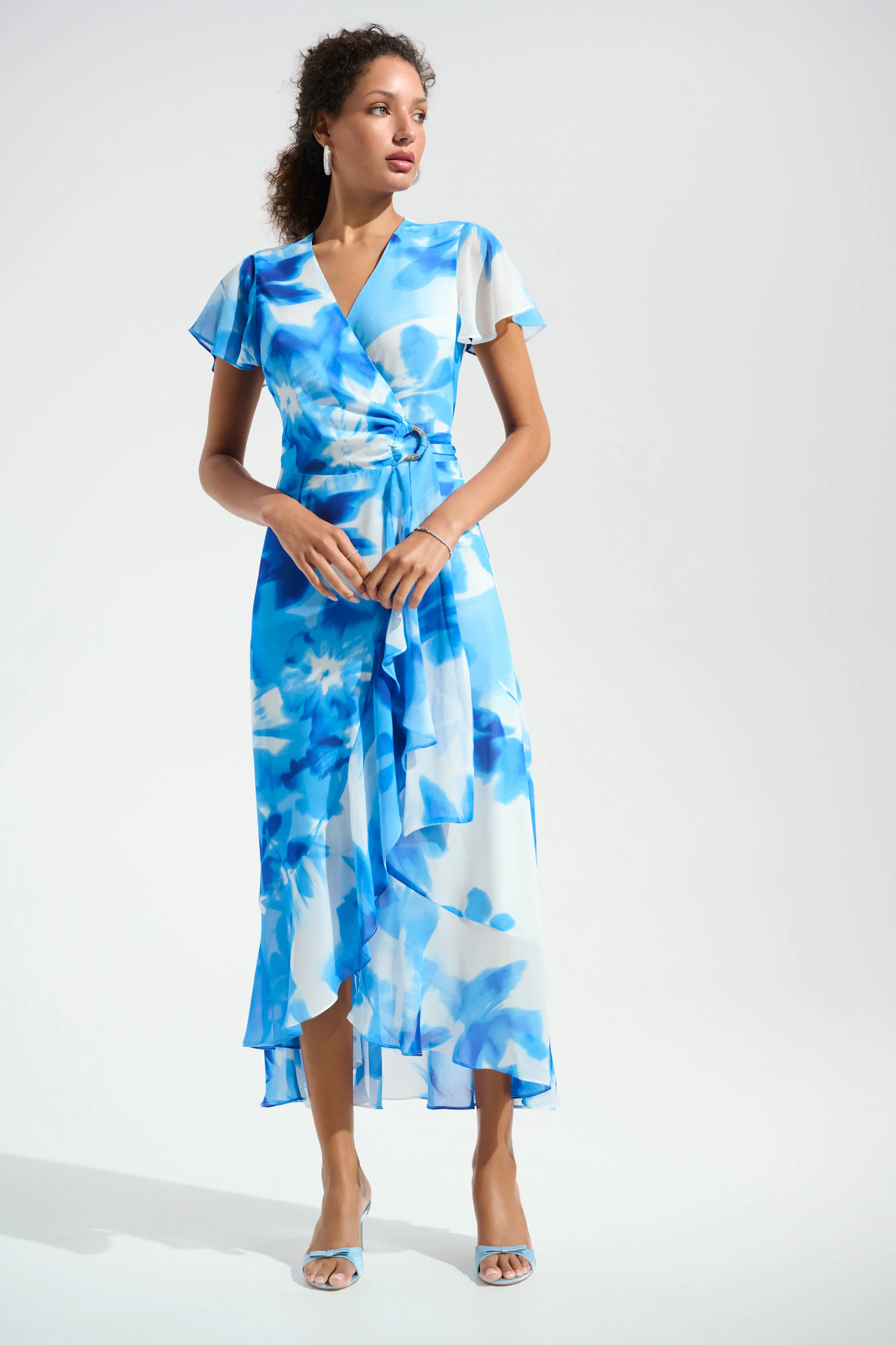 Joseph Ribkoff Wrap Dress With Ruffle Detail Style 261739 - Image 11