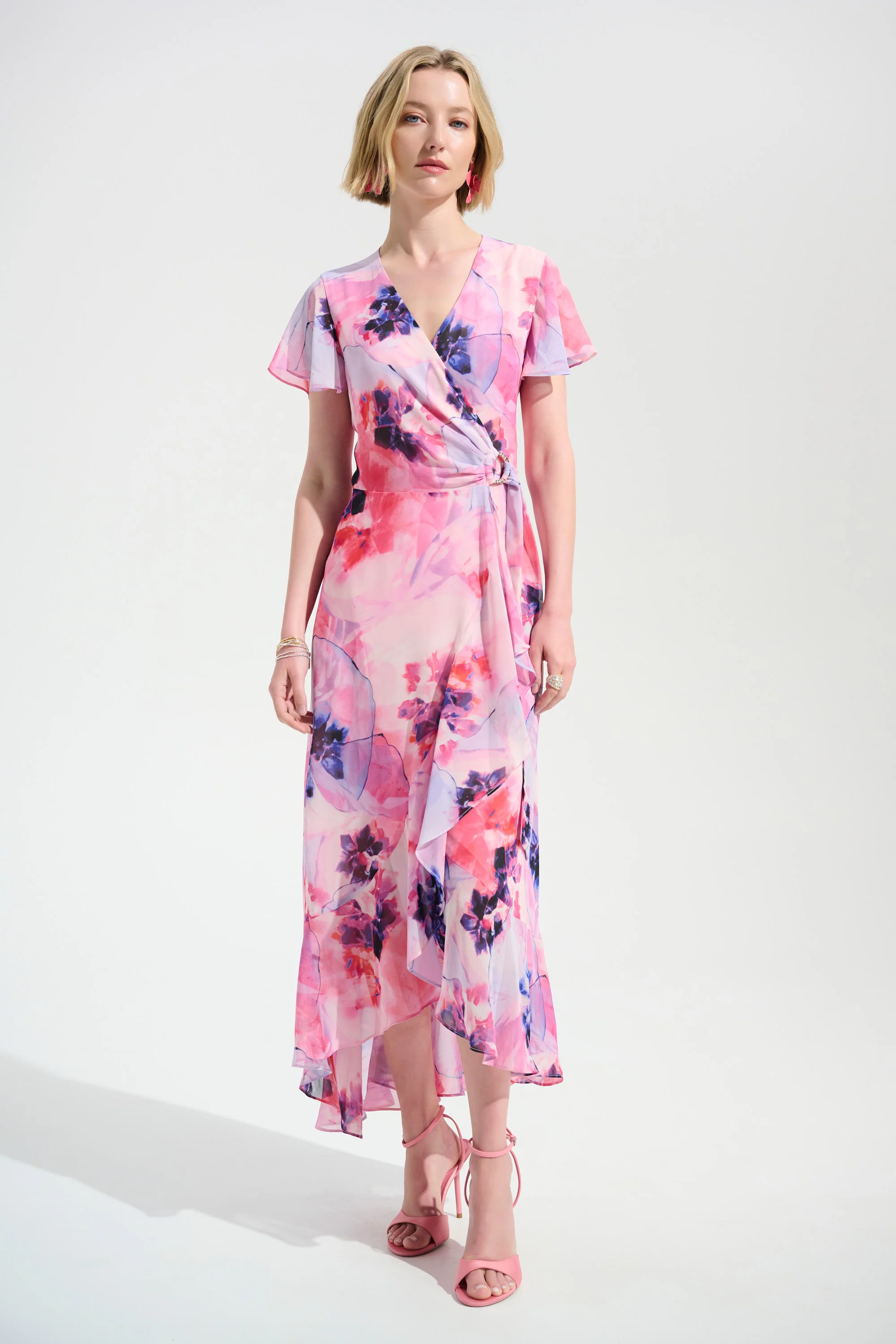 Joseph Ribkoff Wrap Dress With Ruffle Detail Style 261739 - Image 2
