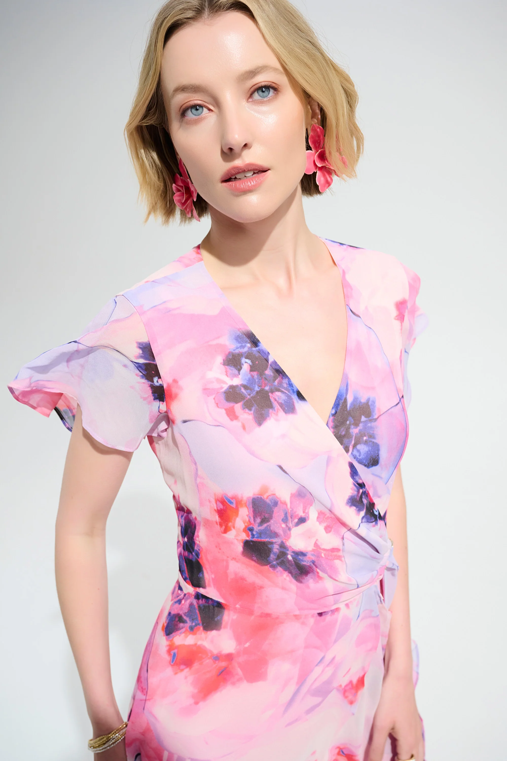 Joseph Ribkoff Wrap Dress With Ruffle Detail Style 261739 - Image 4