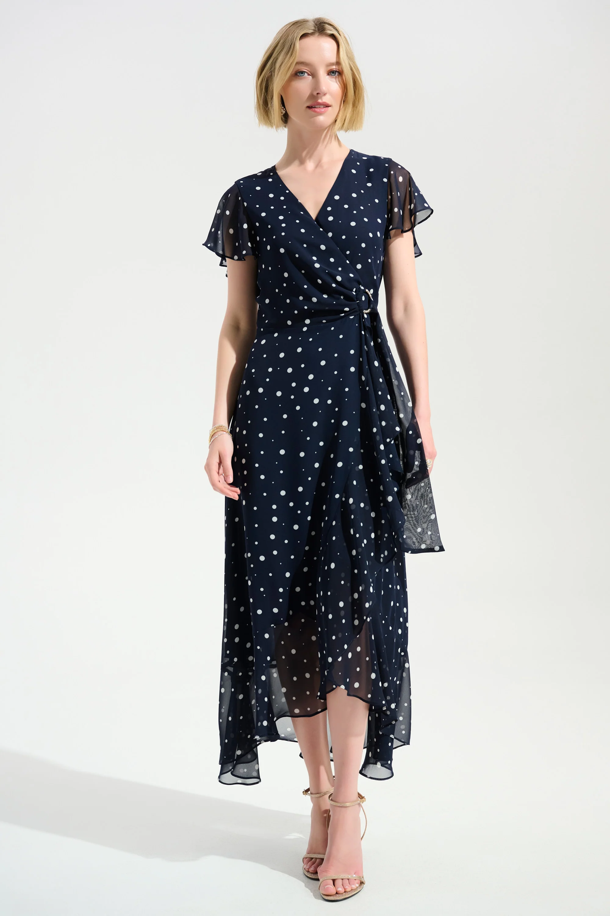 Joseph Ribkoff Wrap Dress With Ruffle Detail Style 261739 - Image 6