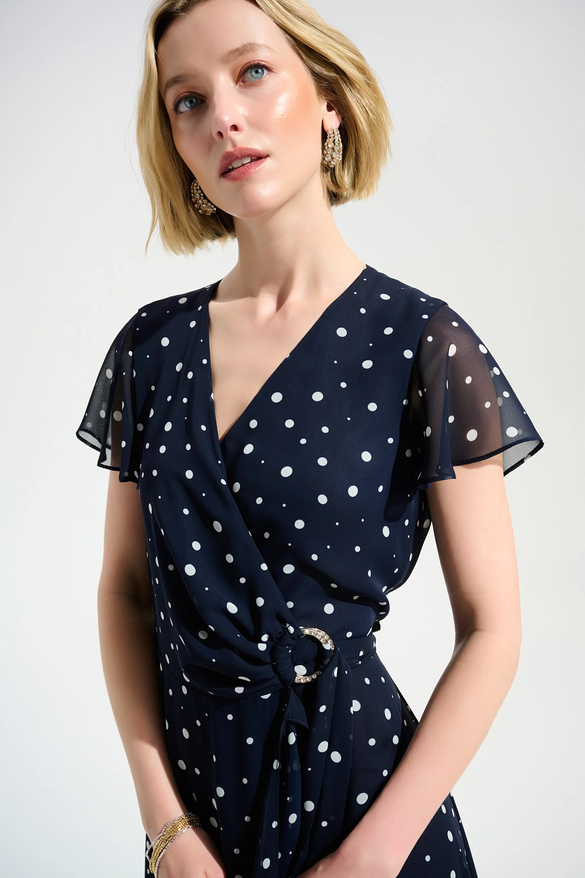 Joseph Ribkoff Wrap Dress With Ruffle Detail Style 261739 - Image 8