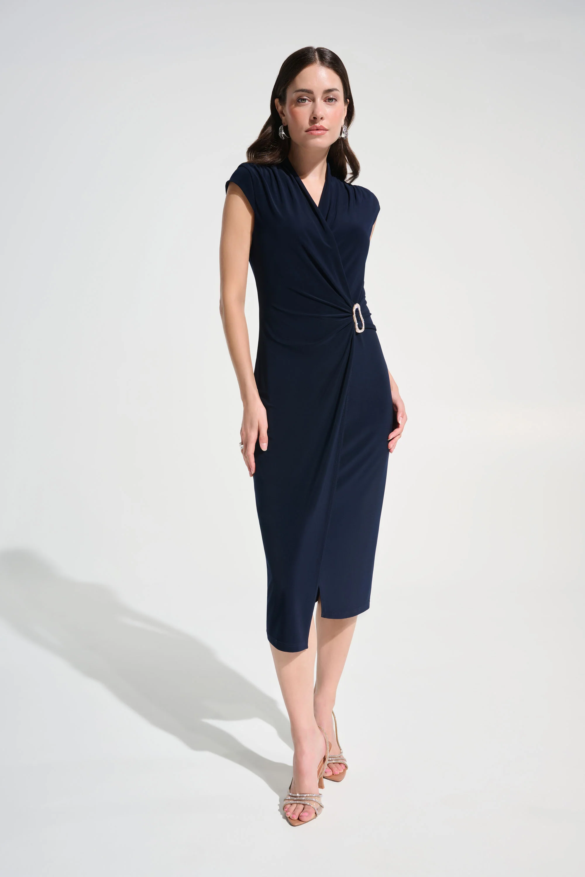 Joseph Ribkoff Wrap Sheath Dress With Rhinestone Detail Style 262715 - Image 2