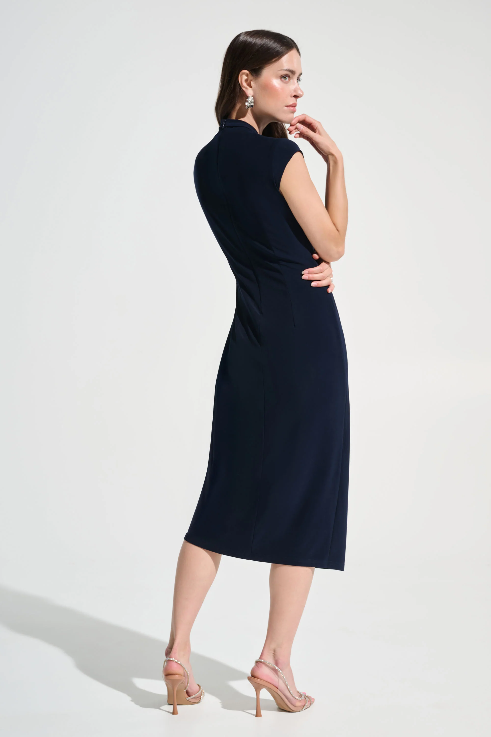 Joseph Ribkoff Wrap Sheath Dress With Rhinestone Detail Style 262715 - Image 5