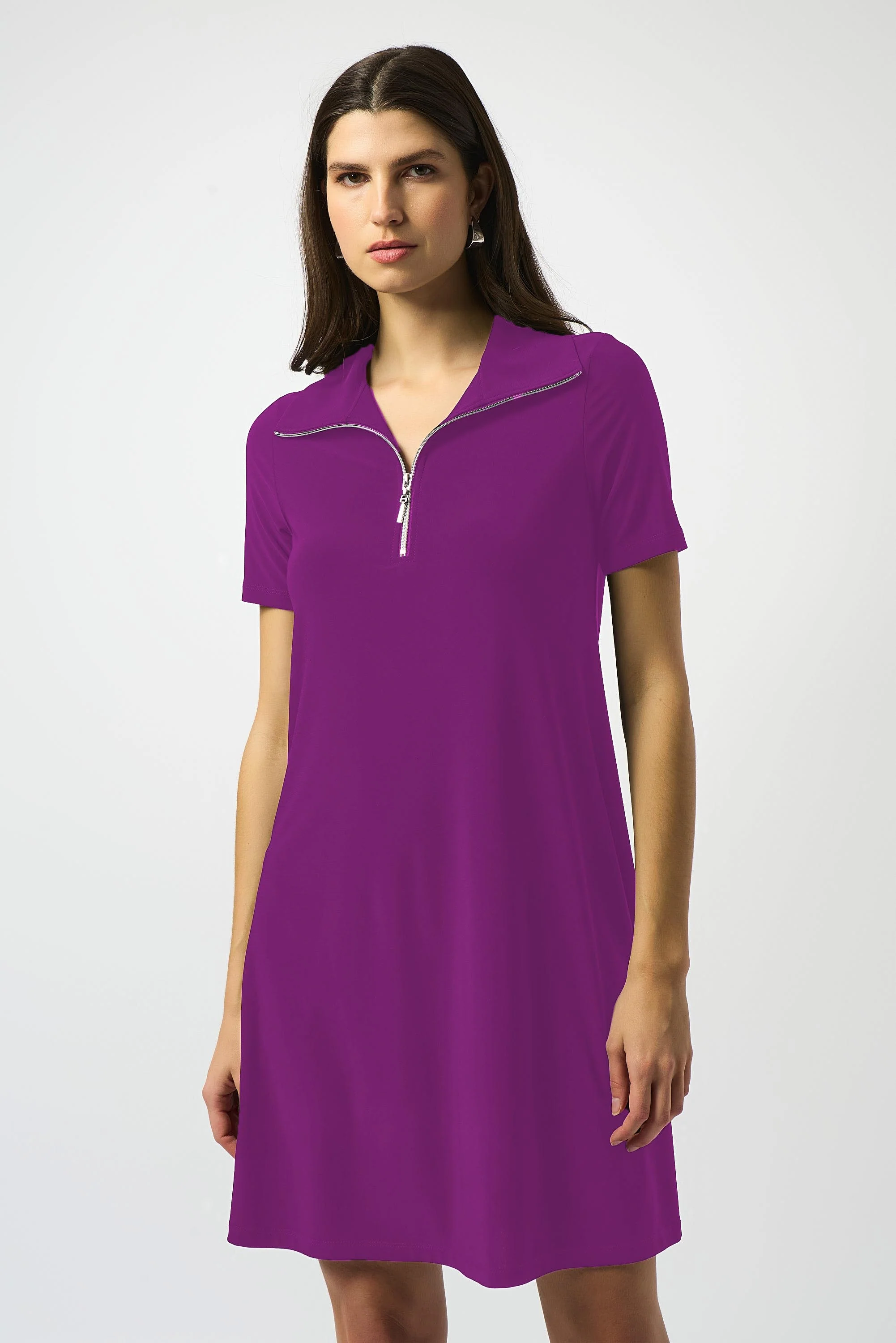 Joseph Ribkoff Zipped Collar Trapeze Dress Style 251145 - Image 12