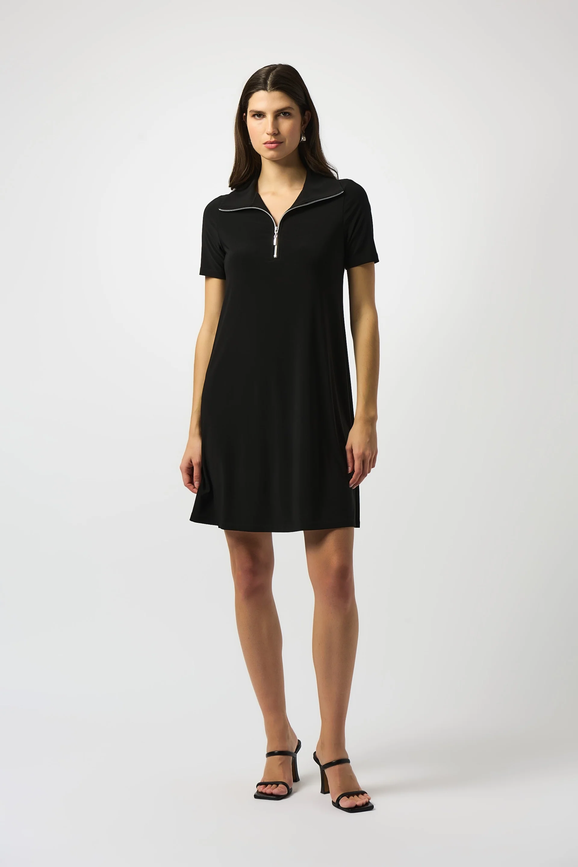Joseph Ribkoff Zipped Collar Trapeze Dress Style 251145 - Image 5