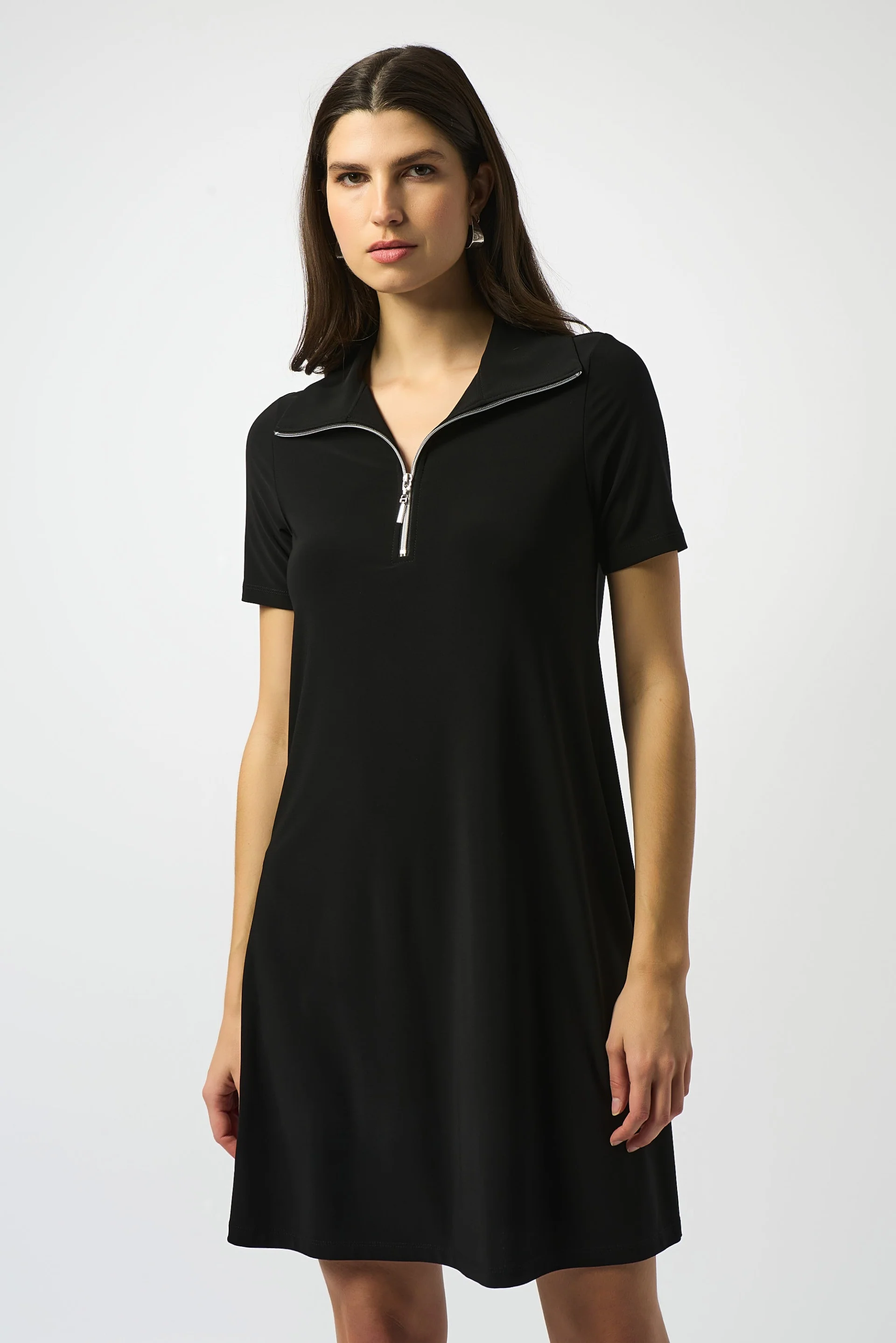 Joseph Ribkoff Zipped Collar Trapeze Dress Style 251145 - Image 6