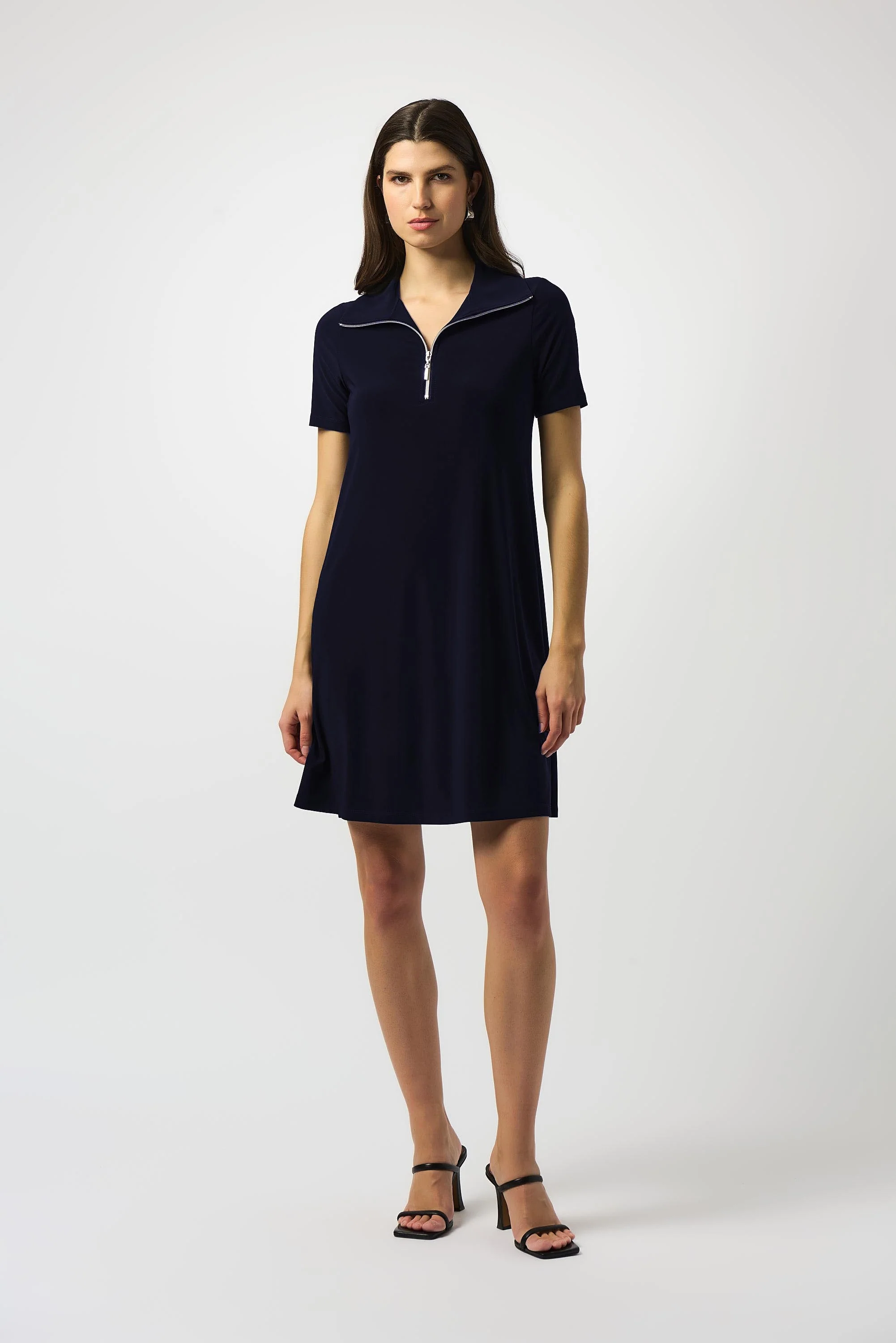 Joseph Ribkoff Zipped Collar Trapeze Dress Style 251145 - Image 8