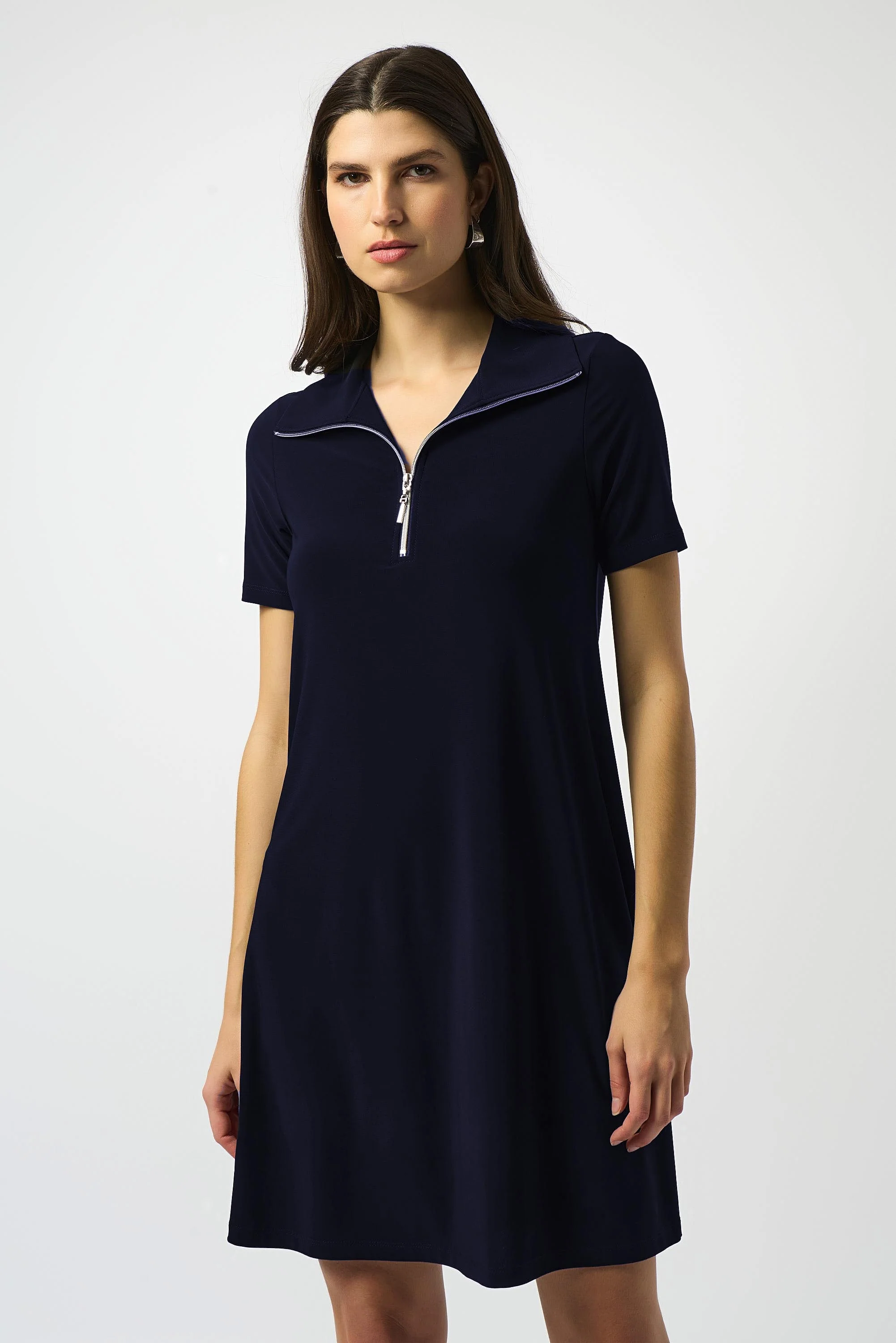 Joseph Ribkoff Zipped Collar Trapeze Dress Style 251145 - Image 9